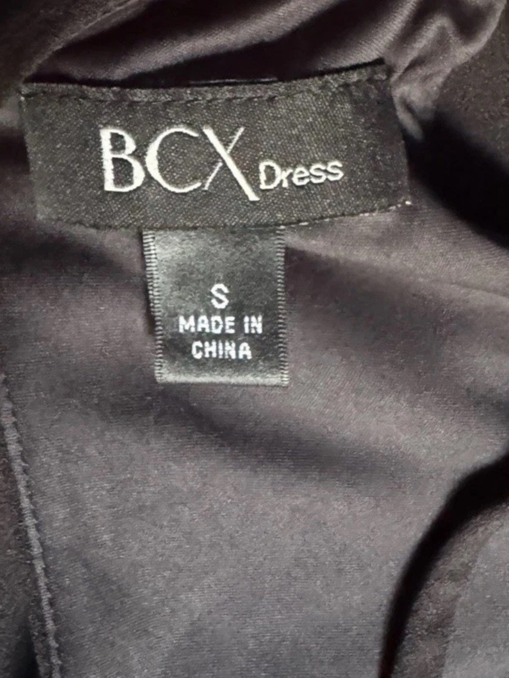 (S) BCX Asymmetric Square Neck Bodycon Dress w/ Rhinestone Trim - Picture 5 of 10